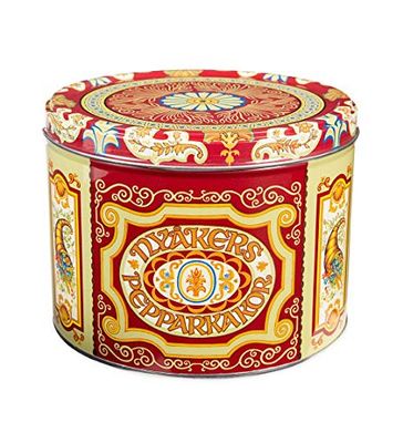 Plow &amp; Hearth Nyakers Sweet and Spicy Gingersnap Cookies - Original Flavor, Nyakers Gingersnap Cookies, Finest Ginger Snaps, Swedish Cookies, Perfect Cookies On-The-Go, Red Gift Tin, 26.45 Ounces
