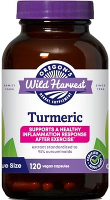 Oregon&#39;s Wild Harvest, Turmeric Curcumin Supplement with BioPerine, Antioxidant, Anti-Inflammatory, 1350 mgs, 120 Count
