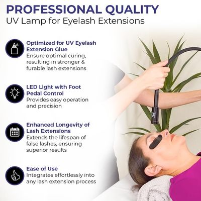 Existing Beauty UV Lamp for Eyelash Extensions - UV Light with Foot Pedal Control - Enhances Lash Longevity - For Professional Lash Technicians - Essential to Cure UV Eyelash Extension Glue