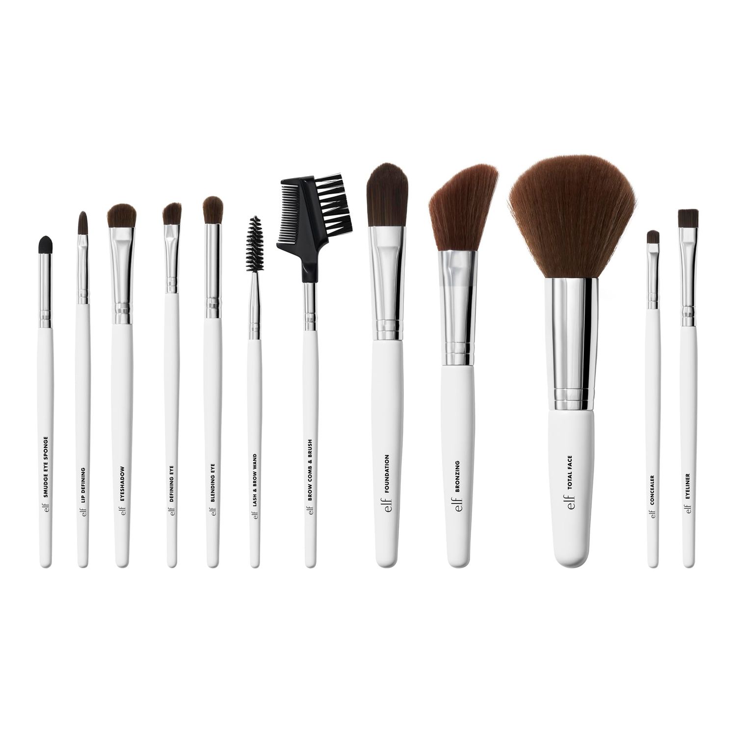 e.l.f. Professional Set of 12 Makeup Brushes, Pro-Worthy Makeup Brushes For A Flawless Full-Face Application, Vegan &amp; Cruelty-Free