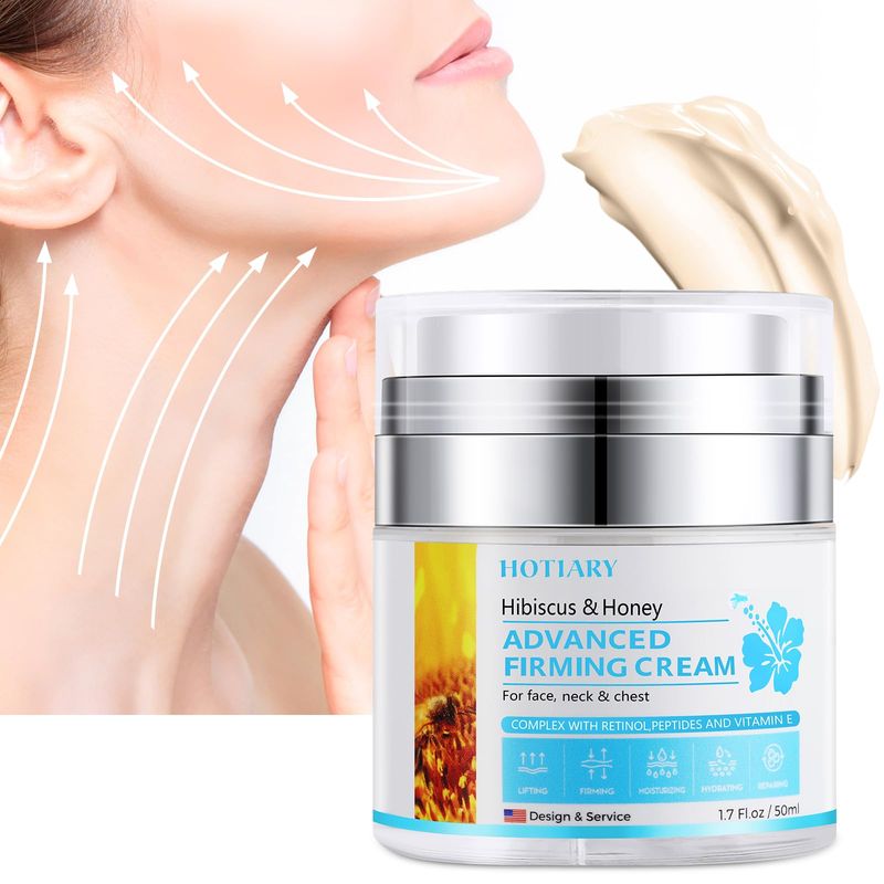yehapp 50ml Neck Firming Cream Hibiscus and Honey, Neck Cream with Retinol &amp; Peptide, Anti-Wrinkle Neck Creams for Tightening and Firming, Advanced Neck &amp; Face Tightening and Lifting Cream