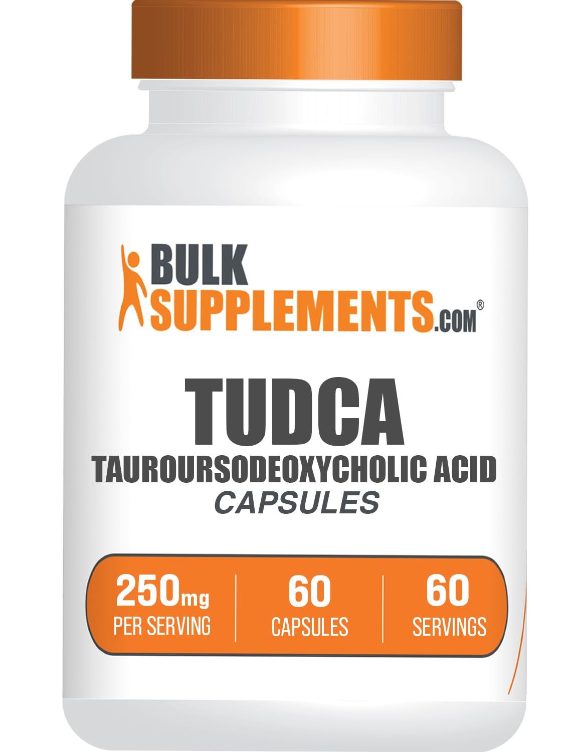 BulkSupplements.com TUDCA Capsules - TUDCA Supplement, Tauroursodeoxycholic Acid, TUDCA 250mg for Liver Support - Gluten Free, 1 Capsule per Serving, 60 Capsules Pack of 1