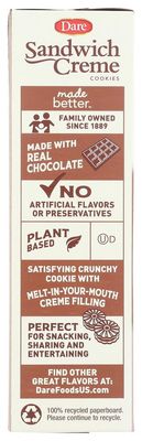 Dare Chocolate Fudge Creme Cookies, 10.2 OZ Pack of 4