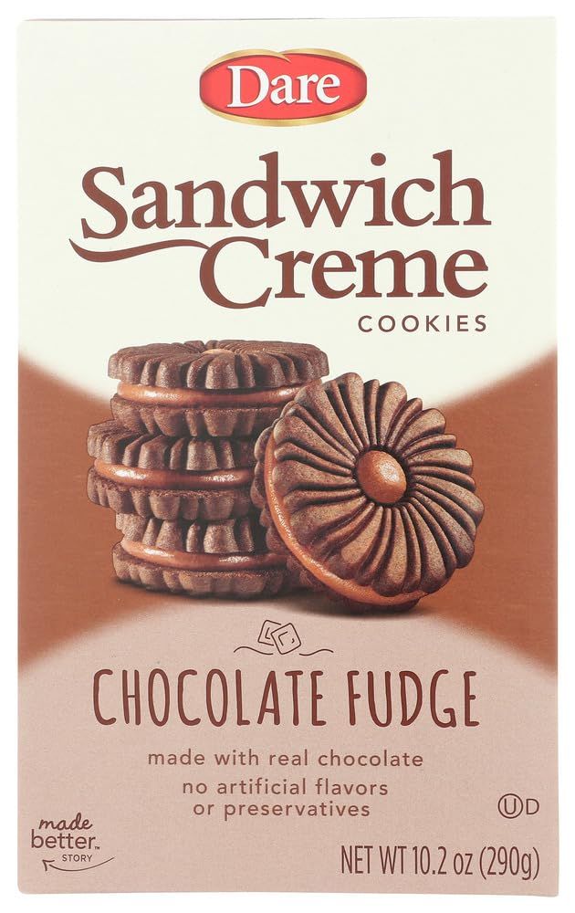 Dare Chocolate Fudge Creme Cookies, 10.2 OZ Pack of 4