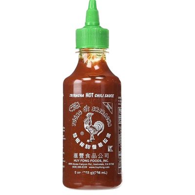 The Original Huy Fong Sriracha, 9 OZ Rooster Sriracha Chili Sauce, Spicy Flavor Hot Sauce WChili Pepper, Low Carb Classic Cook Sriracha Chili Paste for Hotdogs Eggs Burgers Soups Tacos, 2-Pack