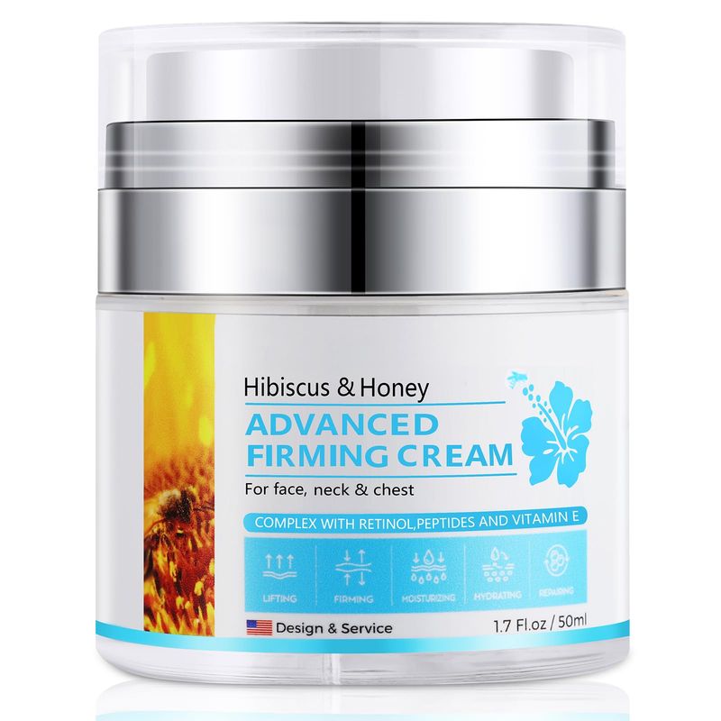 yehapp 50ml Neck Firming Cream Hibiscus and Honey, Neck Cream with Retinol &amp; Peptide, Anti-Wrinkle Neck Creams for Tightening and Firming, Advanced Neck &amp; Face Tightening and Lifting Cream