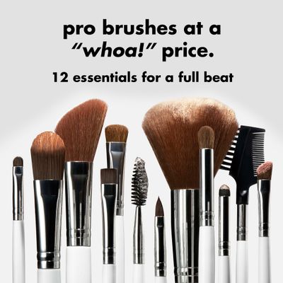 e.l.f. Professional Set of 12 Makeup Brushes, Pro-Worthy Makeup Brushes For A Flawless Full-Face Application, Vegan &amp; Cruelty-Free
