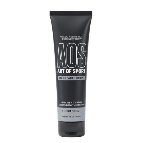 Art of Sport Daily Face Lotion, Ultimate Hydration for Dry Skin, Face Lotion for Men with Green Tea Extract and Niacinamide, Non Greasy and Lightweight, Paraben Free, 4 fl oz