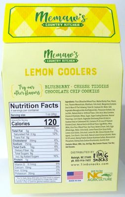 Memaw's Country Kitchen Lemon Coolers Bite-Sized Cookies Big Lemon Zing 4oz Box