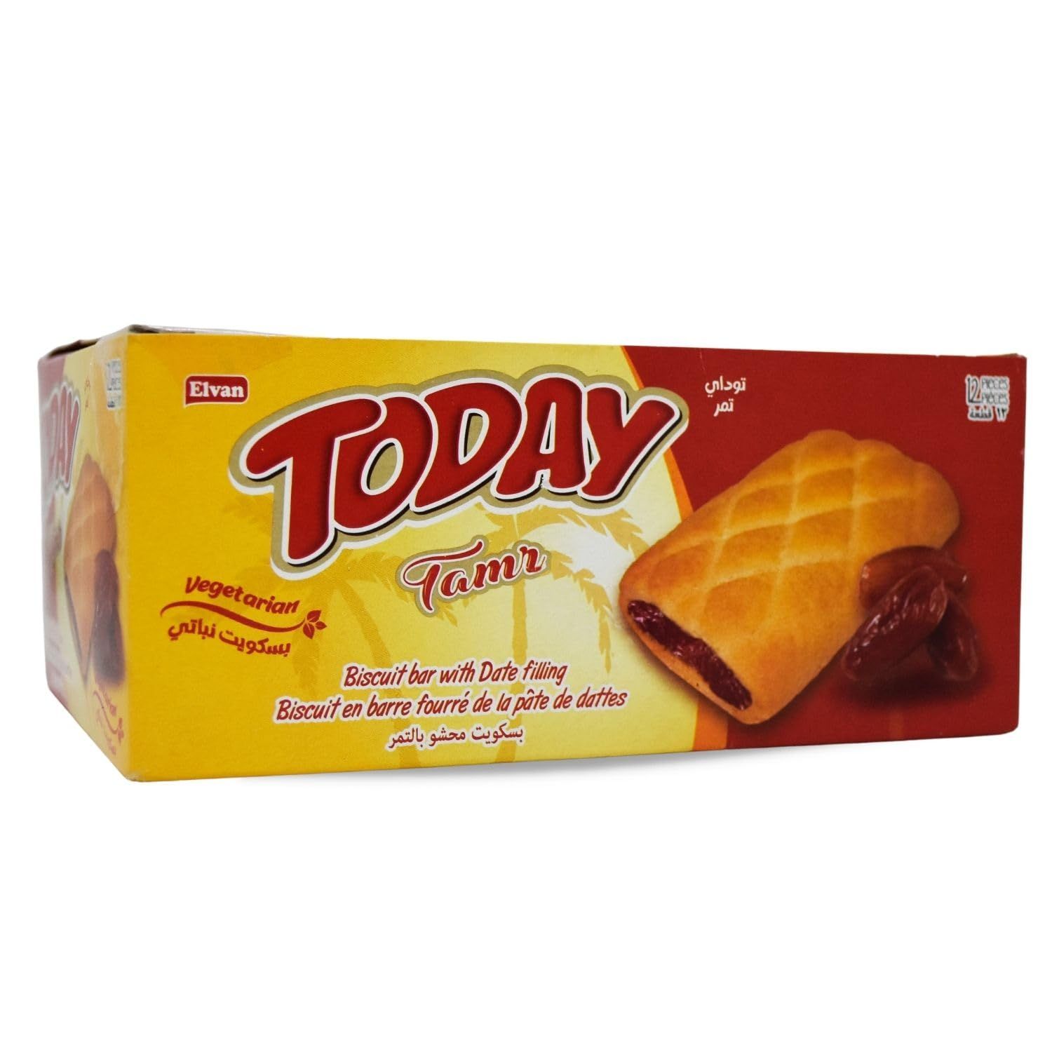 Today Biscuit Bar With Date Filling Vegetarian Filled Dates Bisco Cookies Biscuits Real Cookie Biskut Snack Tea Coffee Time Food Excellent Taste &amp; Fresh Halal 1 Box 12 Pcs ????? ?????? ???? ??????