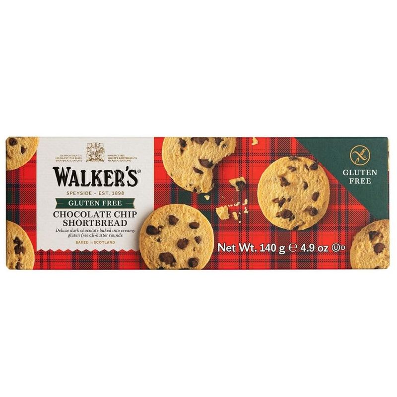 Walkers Gluten-Free Chocolate Chip Shortbread 4.9 oz each 1 Item Per Order by Walkers Gluten-Free