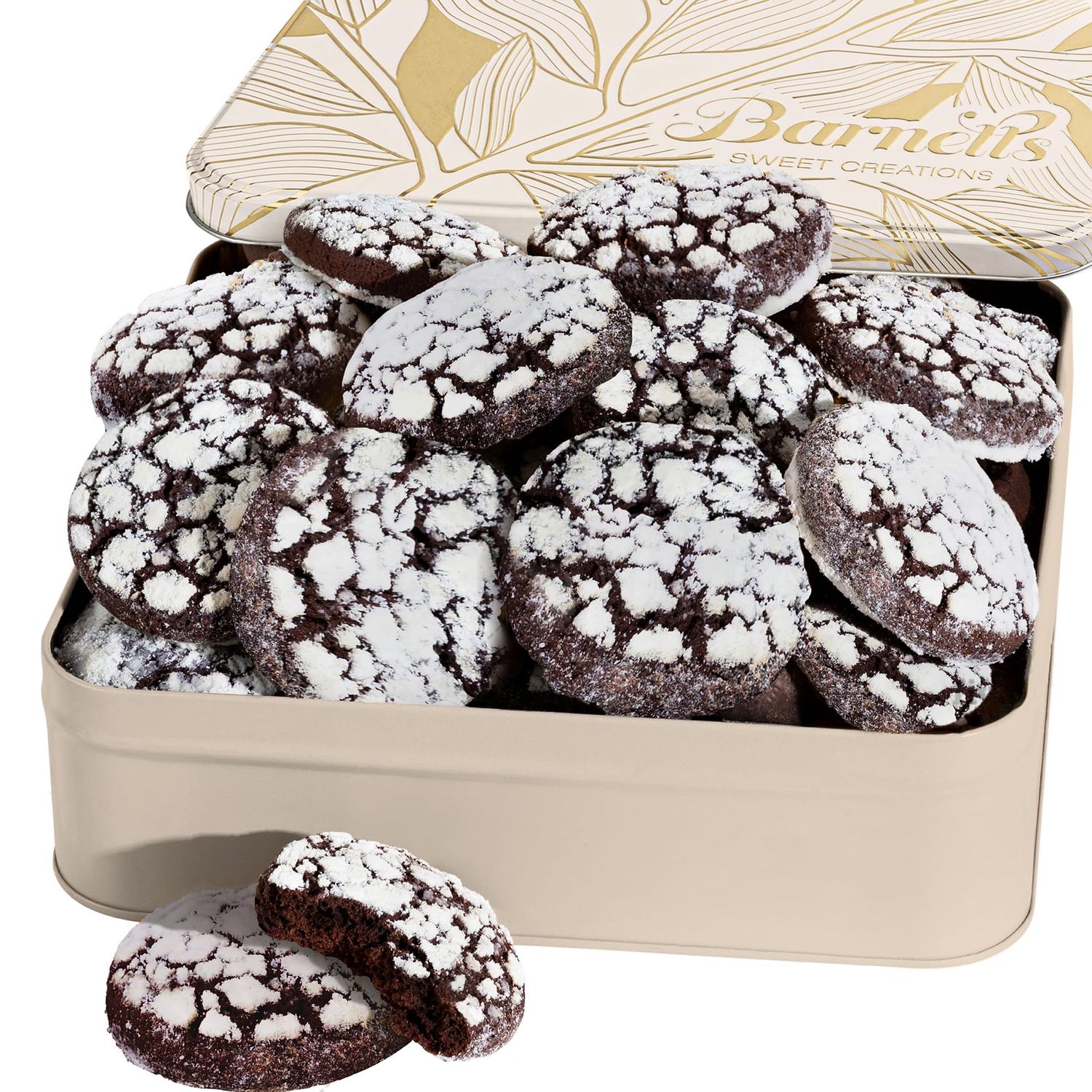Barnetts Fathers Day Cookie Tin Gift Baskets for Father, Husband, and Grandfather, 27 Gourmet Crinkle Cookies Basket, Candy Box, Food Gourmet Chocolate Cookies Candy Ideas for Hard to buy Dad, Son,...