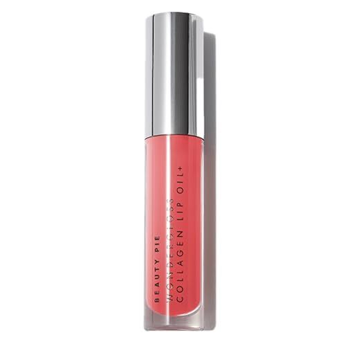Beauty Pie Wondergloss Collagen Lip Oil Spicy Pink - Hydrating, Plumping, Non-Sticky Gloss with Collagen AC Micro-Vectors &amp; Cherry Oils