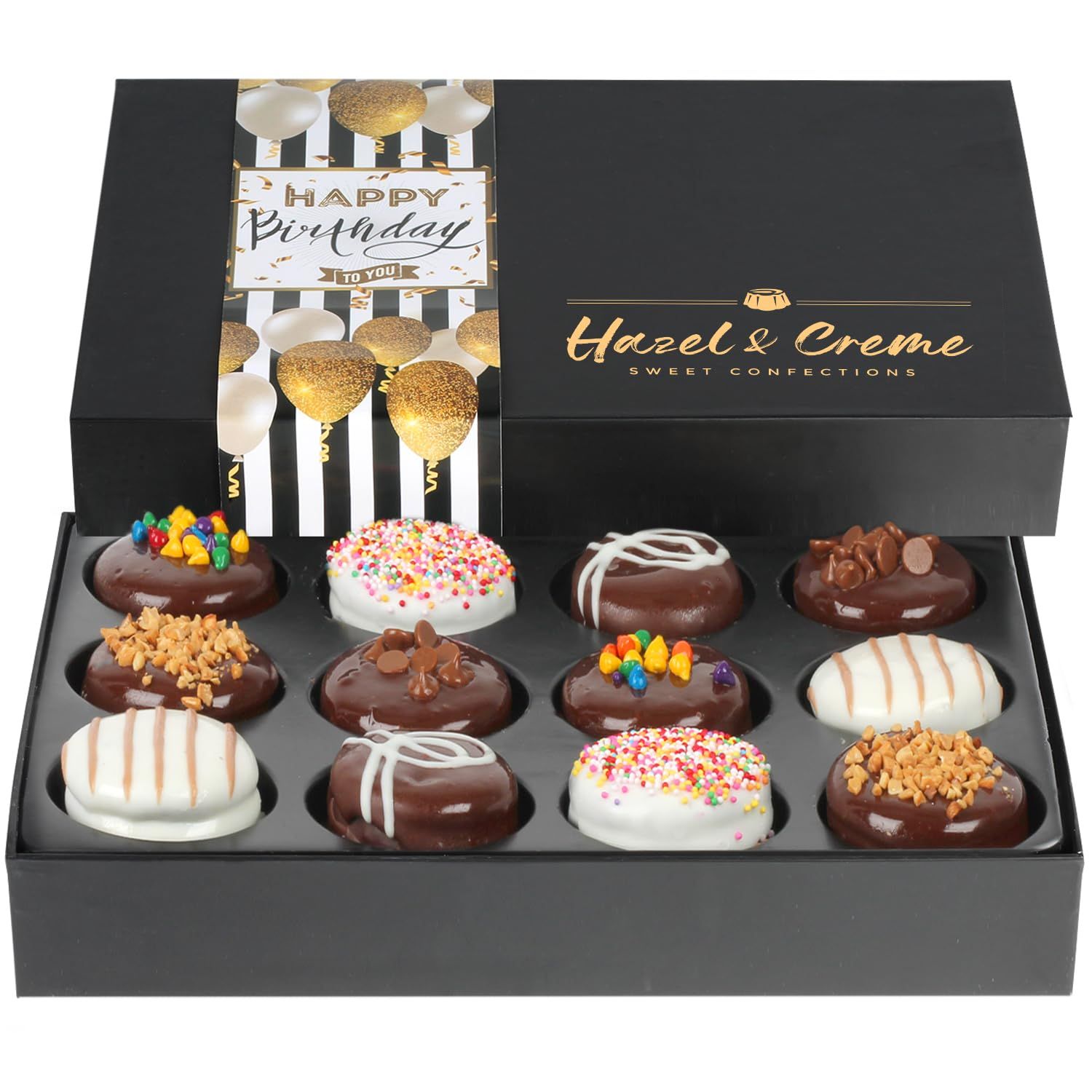 Happy Birthday Cookies - Birthday Cookie Gift Basket - Gourmet Food Gifting for HimHer Large, Assorted Flavors