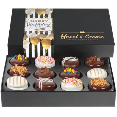 Happy Birthday Cookies - Birthday Cookie Gift Basket - Gourmet Food Gifting for HimHer Large, Assorted Flavors