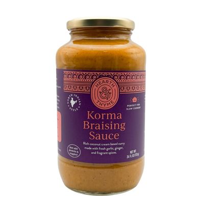 HEARTH&amp;THYME Traditional Indian Curry Korma Braising Sauce 22.5 oz Made with Fragrant Spices and Fresh Garlic and Ginger. Not Another Simmer Sauce