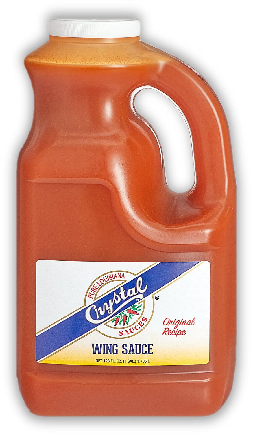 Crystal Pure Louisiana Original Hot Wing Sauce, 1 Gallon, Aged Cayenne Peppers, Buffalo Wing Marinade, Bake, Broil, Grill