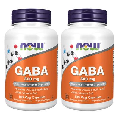 NOW Gaba 500mg,100 Count Pack of 2