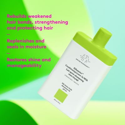 Drunk Elephant Silkamino Conditioning Leave-in Milk - 240 ml8 fl oz - Silk Amino Acids - Clean Clinical - Cruelty-Free - Dermatologist-Tested - Free of Essential Oils, Silicones, and SLS