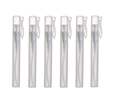 ericotry 6pcs Transparent Spray Bottles Mini Perfume Pen Empty Cosmetic Sample Containers Refillable Fine Mist Bottle 10ml
