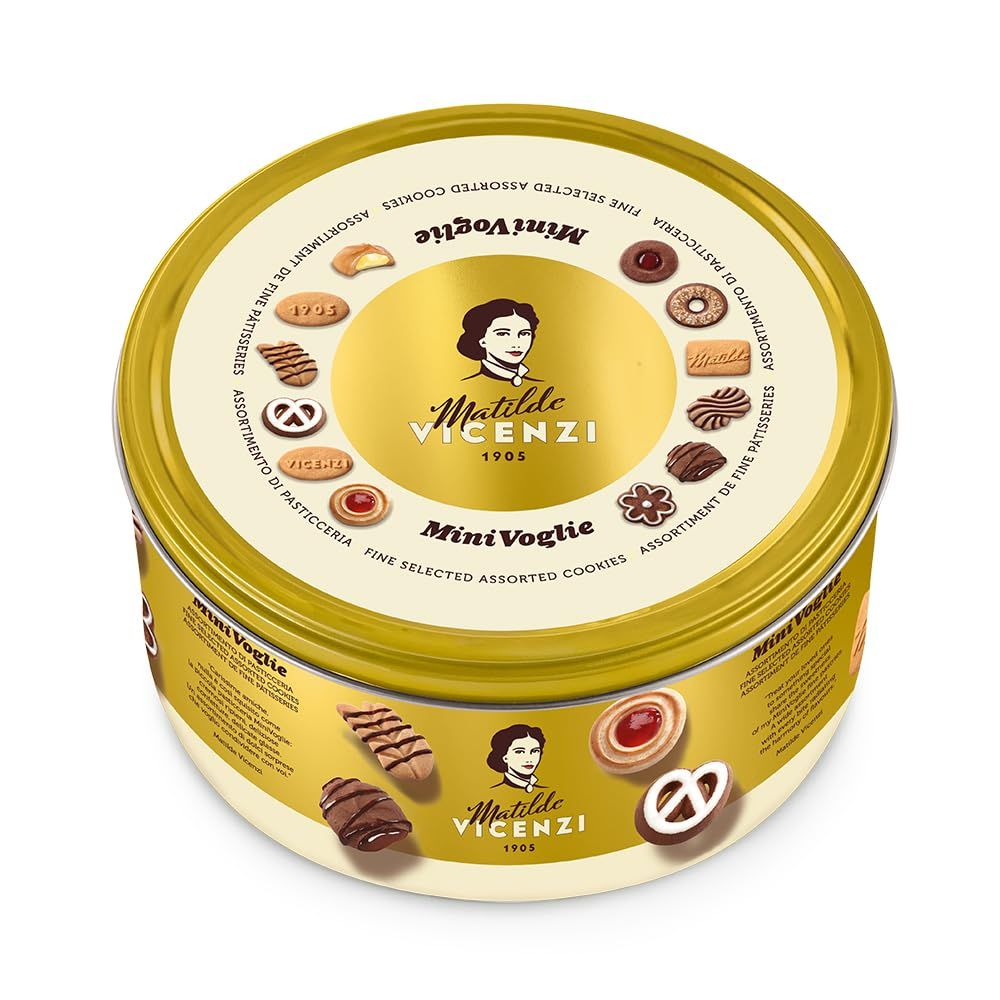 Matilde Vicenzi Minivoglie Shortbread Cookies Gift Tin - Assorted Italian Butter Cookies &amp; Pastries for Gifting, Italian Cookies Gifts For Birthdays, &amp; Special Occasions, Kosher Dairy, Non-GMO, 17....