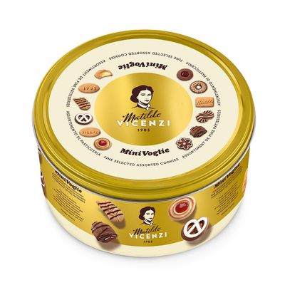 Matilde Vicenzi Minivoglie Shortbread Cookies Gift Tin - Assorted Italian Butter Cookies &amp; Pastries for Gifting, Italian Cookies Gifts For Birthdays, &amp; Special Occasions, Kosher Dairy, Non-GMO, 17....