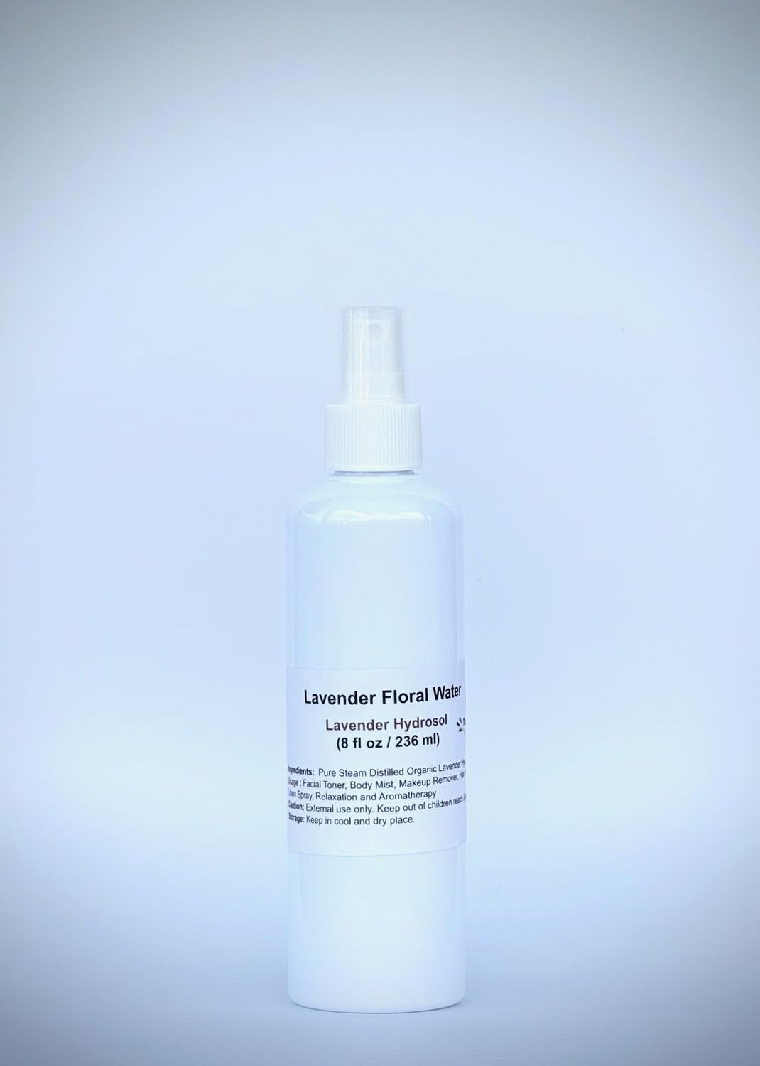 Lavender Floral Water Hydrosol SprayMist - for Face, Body, Haircare, RoomLinen Spray and Aromatherapy. 100 Pure Steam Distilled from Certified Organic Lavander 8 fl oz 236 ml