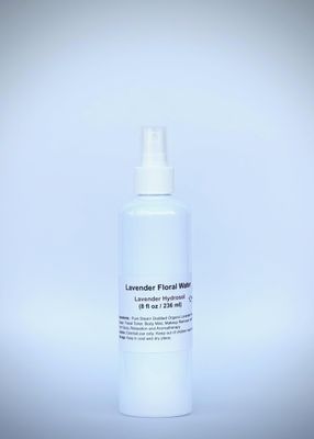 Lavender Floral Water Hydrosol SprayMist - for Face, Body, Haircare, RoomLinen Spray and Aromatherapy. 100 Pure Steam Distilled from Certified Organic Lavander 8 fl oz 236 ml