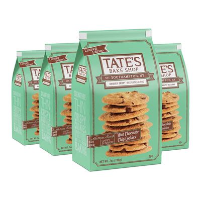 Tate&#39;s Bake Shop Mint Chocolate Chip Cookies, Limited Edition, 4 - 6.5 oz Bags