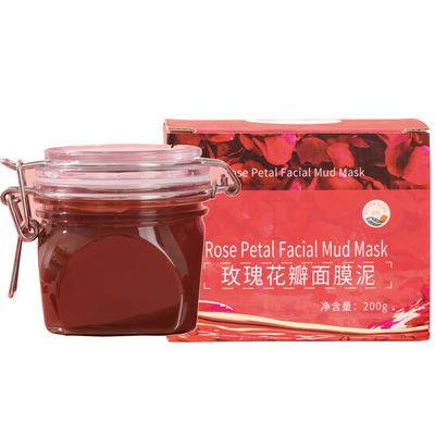 REN XIN CHANG NEVER KING Rose Petal Facial Mud Mask Organic For Face Mask Skin Care Mask for Deep Pore Cleansing, Moisturizing, All Skin Types 200g 7.05oz