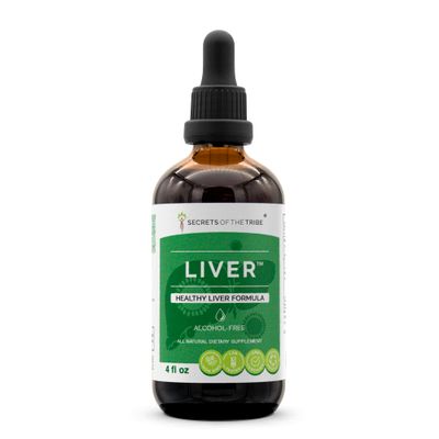 Secrets of the Tribe - Liver, Healthy Liver Formula, Herbal Supplement Blend Drops Alcohol-Free Liquid Extract 4 fl oz