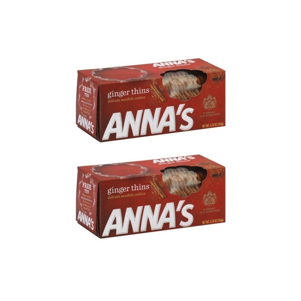 Anna&#39;s Swedish Thins Ginger, Cookies 5.25 Oz Pack of 2