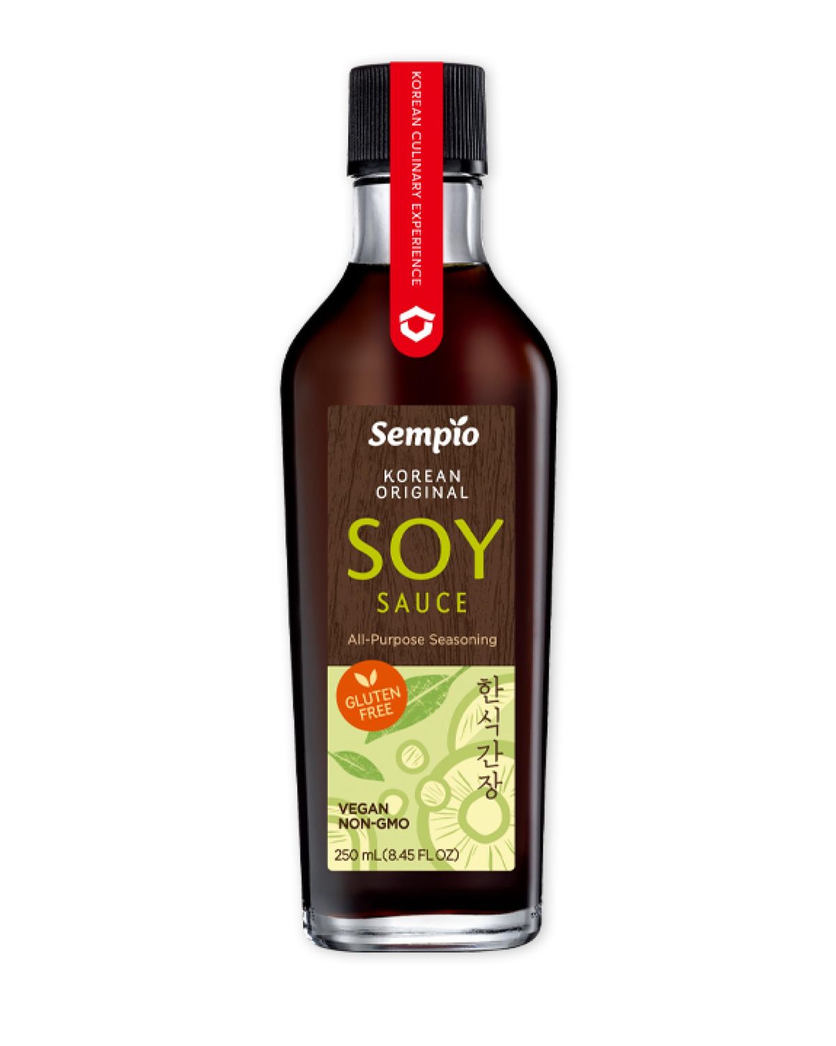 SEMPIO Korean Original Soy Sauce - Authentic Korean Asian Cuisine, Premium Glass bottle 8.45 fl oz 250mL, Gluten-Free, Vegan, Non-GMO