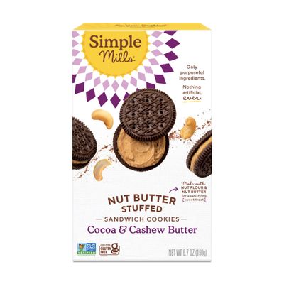 Simple Mills, Cocoa Cashew Creme Sandwich Cookies - Gluten Free, Vegan Pack of 1