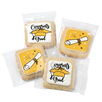 Graduation Cookies Gift Basket Box 2024 Individually Wrapped 4 Pack Congratulations Congrats Grad for Women Men Kids Food Gift Nut Free Kosher Dairy