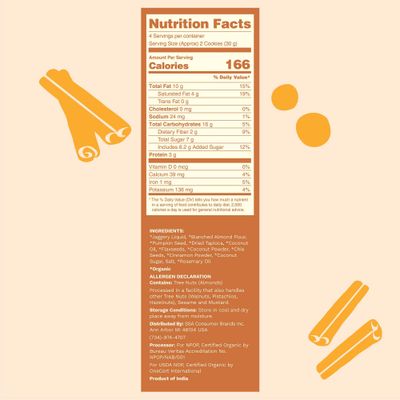 The Greater Goods Snacking Co. Cinnamon Snickerdoodle Cookies - Organic, Vegan, Grain Free, Gluten Free, and Paleo Friendly - Delicious Small Batch Almond Flour Baked Snacks - 3-Pack