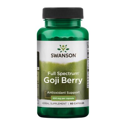 Swanson Goji Berry Wolfberry Livery Kidney Eye Support 500 Milligrams 60 Capsules