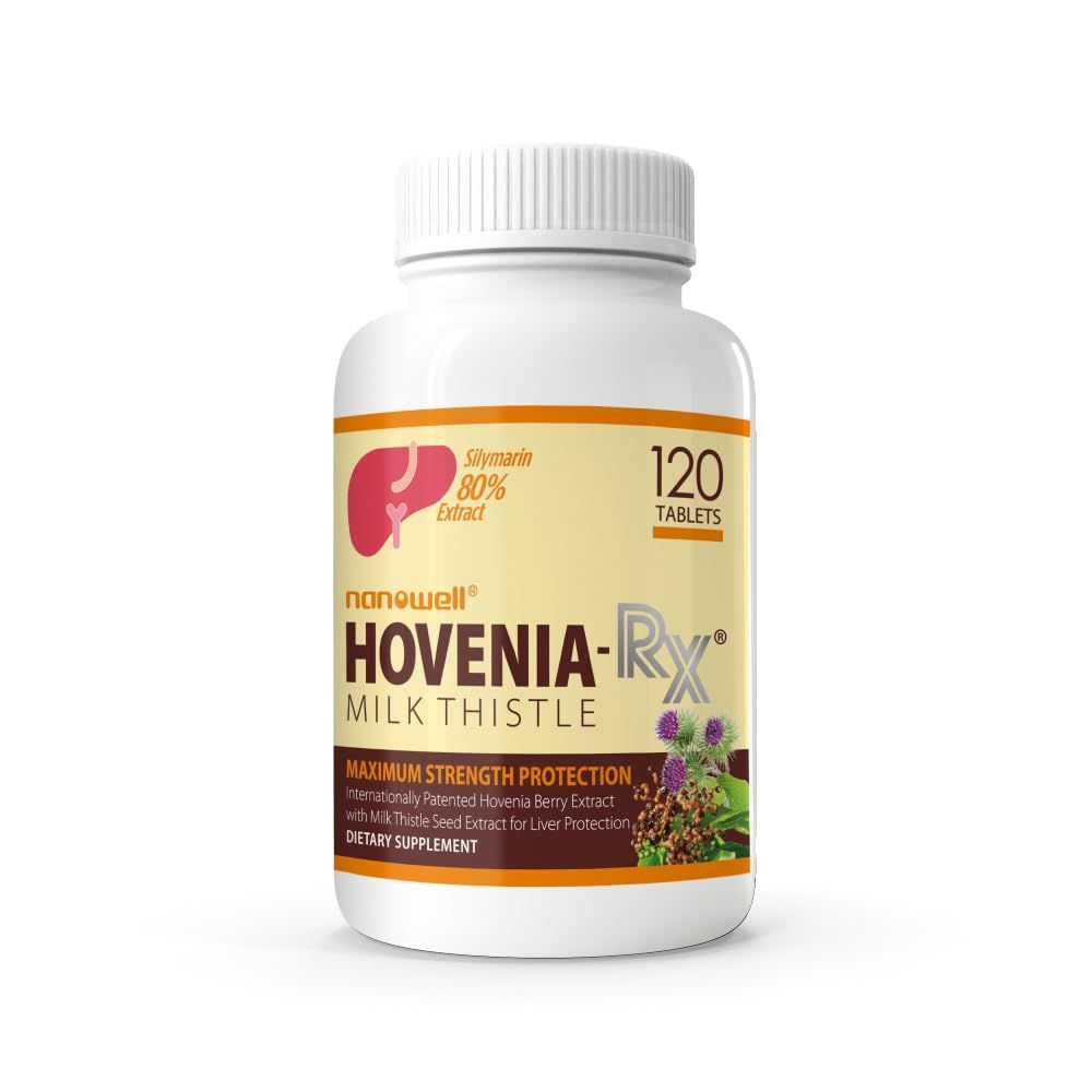 NANOWELL Hovenia-RX Milk Thistle - Liver Support Supplement with 80 Silymarin Milk Thistle Seed Extract - 120 Tablets, 30 Day Supply