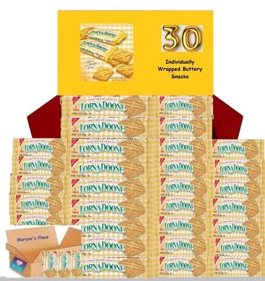 Shortbread Cookies Lorna Doone 1.5 0z Pack, 30 Count Individually Wrapped Buttery Flavor Snack Breakfast Tea Coffee Treat School Office Party Gift Basket Come With Maryse&#39;s Place Customized Box