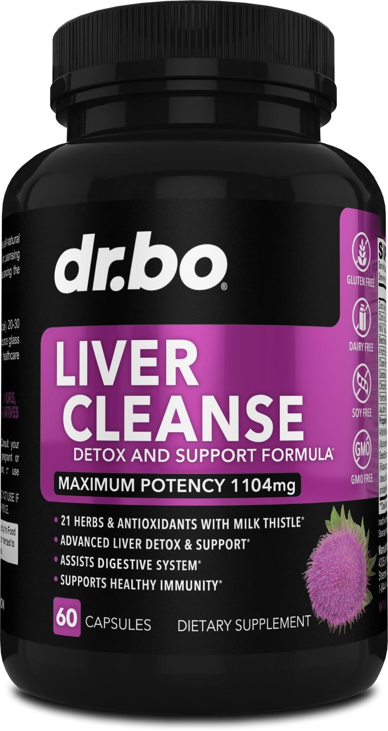Liver Cleanse Detox Support Supplement - Complete Health Repair Pills with Artichoke, Berberine, Turmeric Herbs - Aid Gallbladder Care Formula Capsules &amp; Natural Milk Thistle Dandelion Supplements