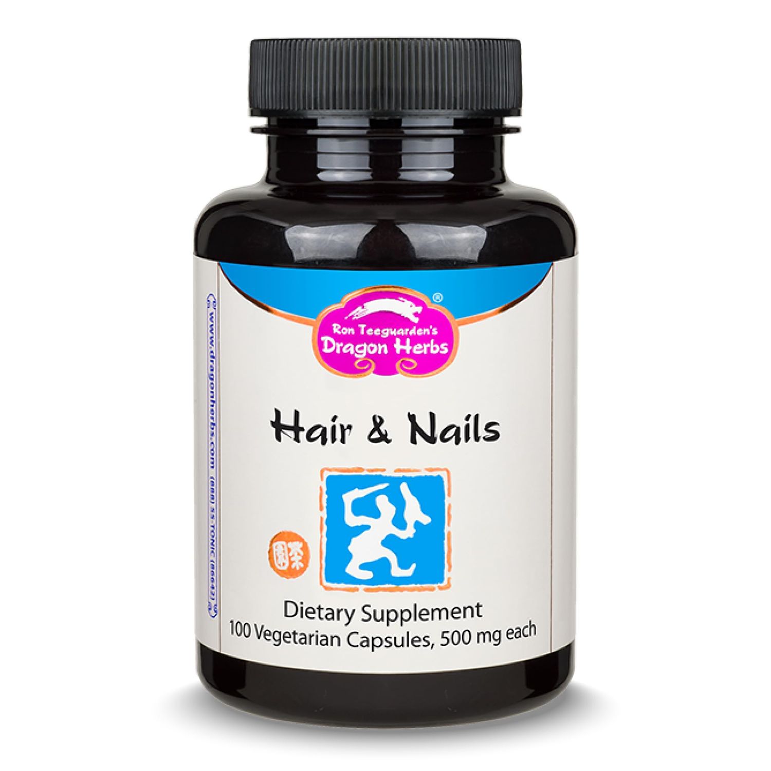 Dragon Herbs Hair and Nails All Natural Supplement to Support Hair, Nails, Healthy Aging, and Circulation All Natural Ingredients, Non-GMO 100 Capsules, 500 mg Per Capsule