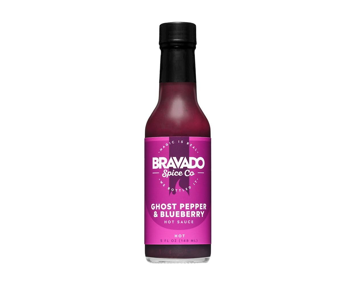 Ghost Pepper and Blueberry Hot Sauce By Bravado Spice FEATURED ON HOT ONES Gluten Free, Vegan, Low Carb, Paleo Hot Sauce All Natural 5 oz Hot Sauce Bottle Award Winning Gourmet Hot Sauce