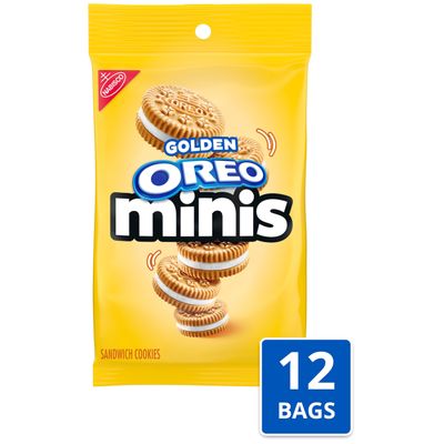 OREO Minis Golden Sandwich Cookies, 12 - 3 oz Bags