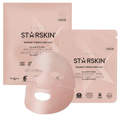 STARSKIN Silkmud 1x16g, Clarifying Face Mask for all Skin Types, Korean Skin Care Pore Cleansing French Clay Mask with Niacinamide, Purifing, Refining and Smoothing, Unblockes Pores, K Beuty Skincare