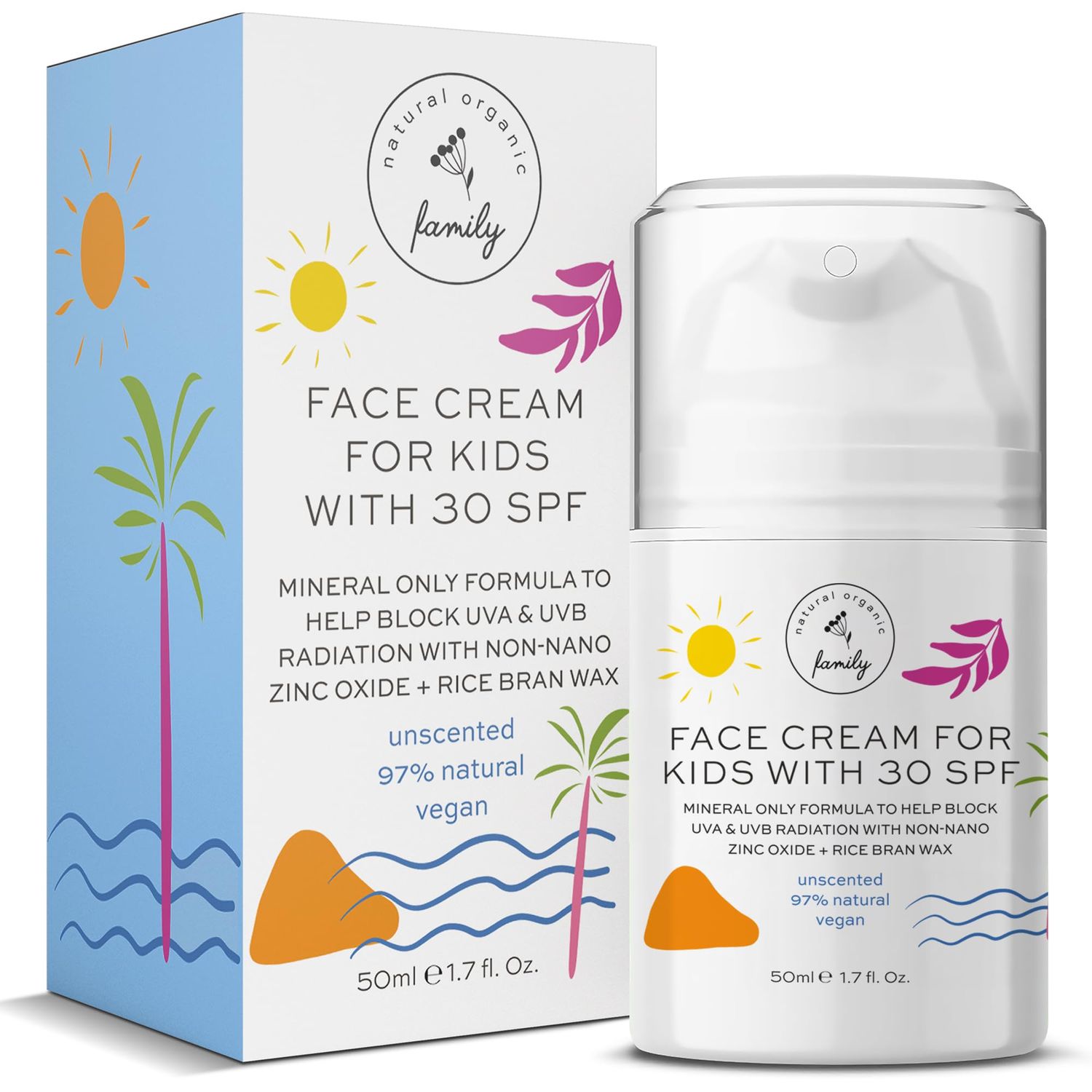 Gentle Face Cream SPF 30 Mineral Face Sunscreen - Lightweight, Non-Greasy Reef-Safe with Zinc Oxide, Niacinamide - Hydrating Botanicals - Broad-Spectrum UV Protection for All Skin Types