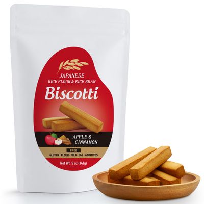 Biscotti Low Carb Almond Cookies Snacks 5 oz 142 g, Apple &amp; Cinnamon, No Gluten 1 bag
