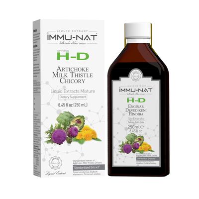 Immu-nat H-D Herbal Liver Detox, Cleanse, and Repair Liquid Supplement - Supports Gut Health and Kidney Function - Milk Thistle, Artichoke, and Chicory - Non-GMO 8.50oz