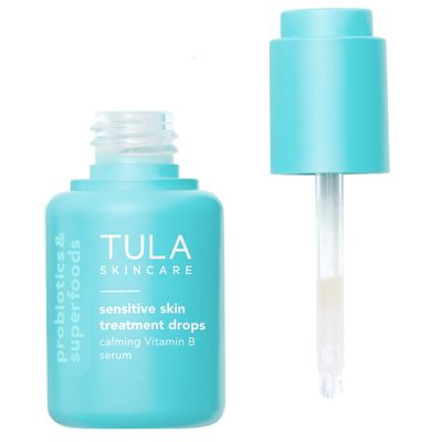 TULA Skin Care Sensitive Skin Treatment Drops - Vitamin B Serum, Calms Irritation and Smoothes Skin, Contains Ginger, Aloe, Oats, Cucumber, &amp; Probiotics, 1 fl oz.