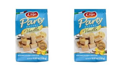 Gastone Lago Party Wafers Vanilla Cream Filling 8.82 oz, 250g Pack of 2 Vanilla, 2-Pack