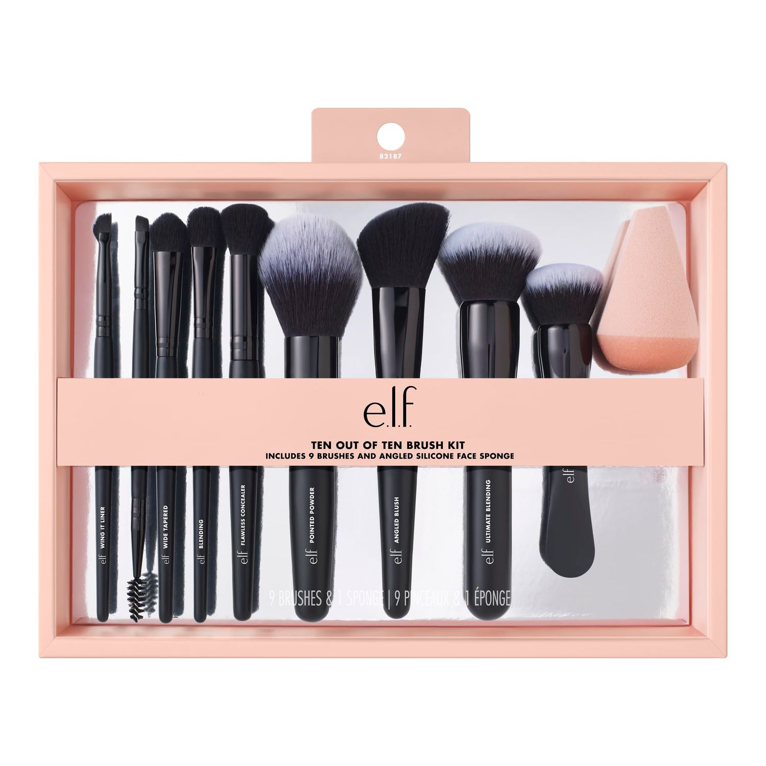 e.l.f. Ten Out Of Ten Brush Set, 10 Piece Brush Kit, Brushes For Face Makeup, Eyes, Brows &amp; More, Made With Synthetic Bristles, Vegan &amp; Cruelty-Free
